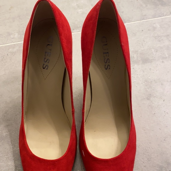Red Suede High Heels - Picture 3 of 5